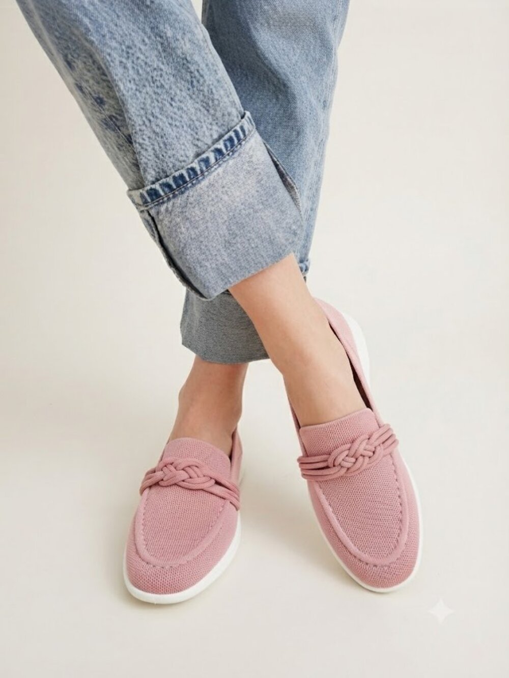 Vivaia Iasmin Pink Walker Pro Knot Hybrid Penny Loafers Size 8.5